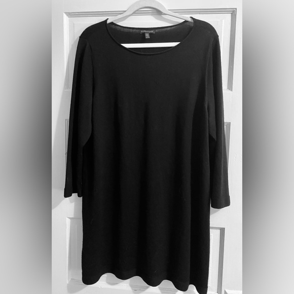 Eileen Fisher 100% Merino Wool slight A-line tunic, 3/4 sleeves, barely worn. - Picture 3 of 8
